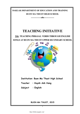 Teaching phrasal verbs through English songs at Buon Ma Thuot upper school