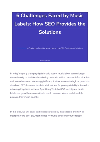 6 Challenges Faced by Music Labels_ How SEO Provides the Solutions