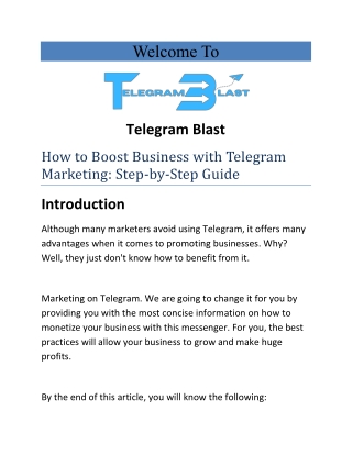 How to Boost Business with Telegram Marketing Step-by-Step Guide