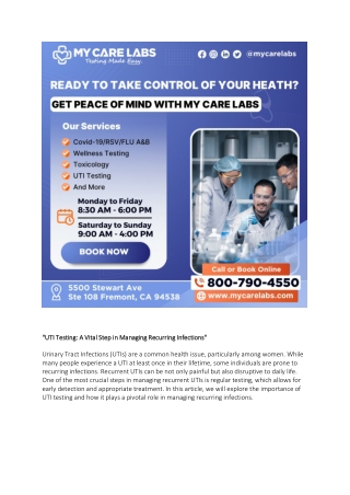 uti testing a vital step in managing recurring