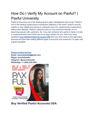 how do i verify my account on paxful paxful