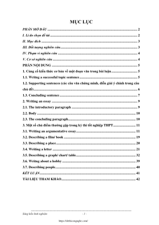 Hướng dẫn HS Lớp 12 viết bài luận theo chủ điểm trong kỳ thi tốt nghiệp THPT