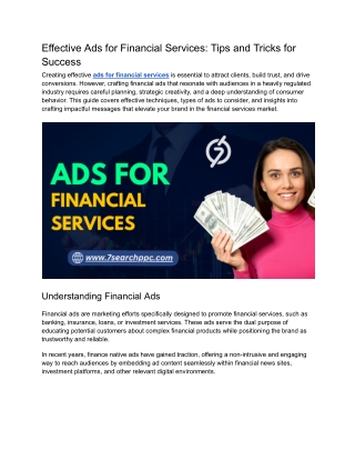 effective ads for financial services tips