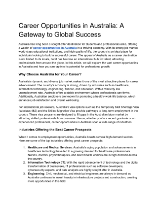 Career Opportunities in Australia_ A Gateway to Global Success
