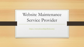 Website Maintenance Service Provider