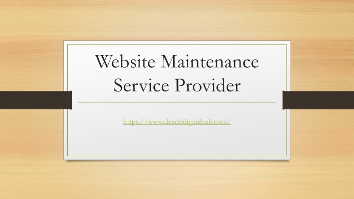 website maintenance service provider