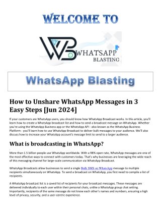 How to Unshare WhatsApp Messages in 3 Easy Steps