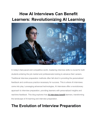 How AI Interviews Can Benefit Learners_ Revolutionizing AI Learning