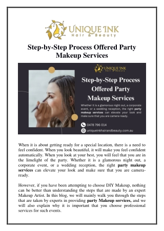 Step-by-Step Process Offered Party Makeup Services