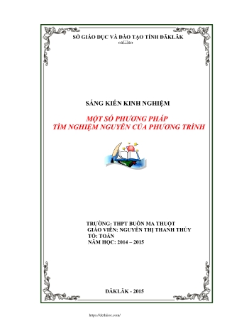 Một số phương pháp tìm nghiệm nguyên của phương trình