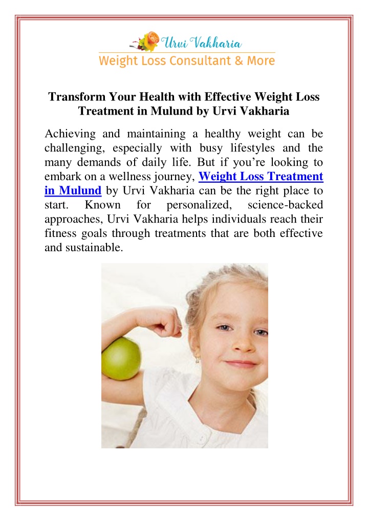 transform your health with effective weight loss