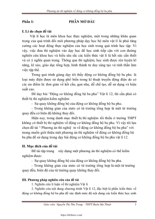 Phương án thí nghiệm về động cơ không đồng bộ ba pha”