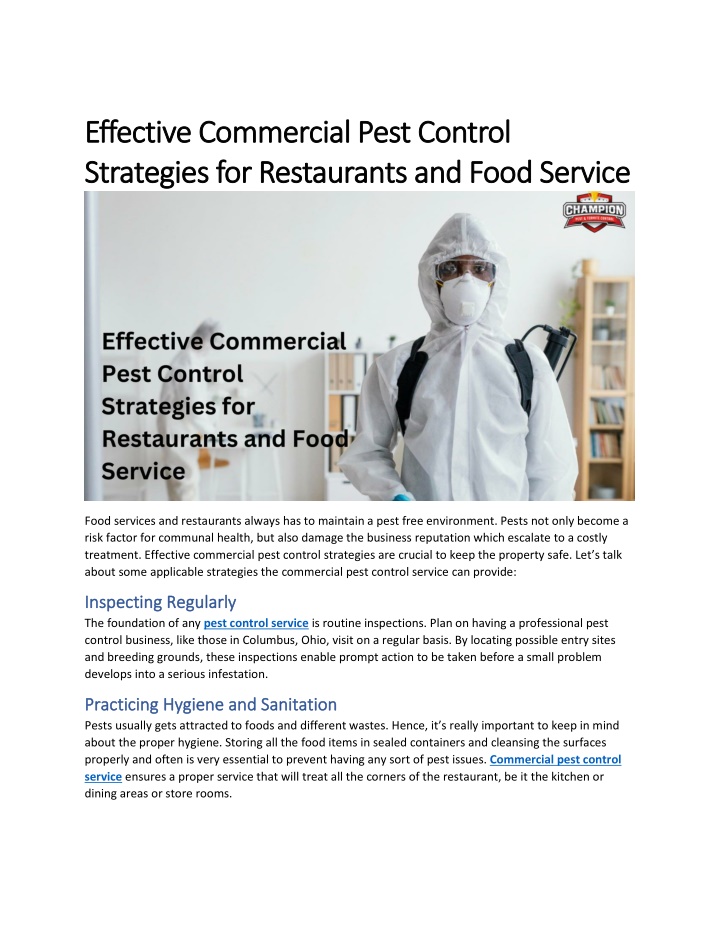 effective commercial pest control effective