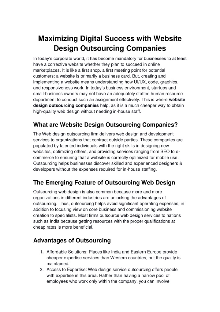 maximizing digital success with website design