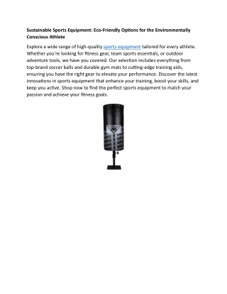 Sustainable Sports Equipment
