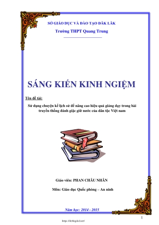 Sử dụng chuyện kể lịch sử để nâng cao hiệu quả giảng dạy