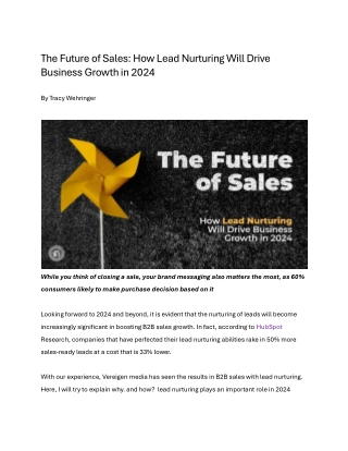 the future of sales how lead nurturing will drive