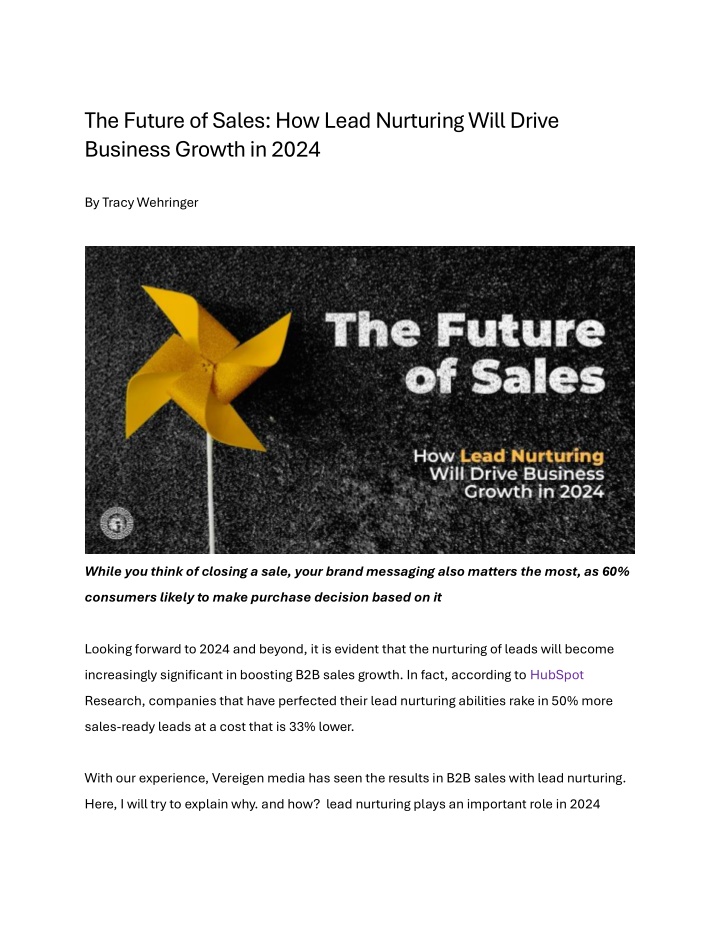 the future of sales how lead nurturing will drive