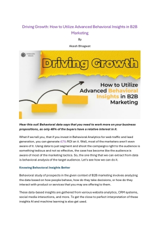 driving growth how to utilize advanced behavioral