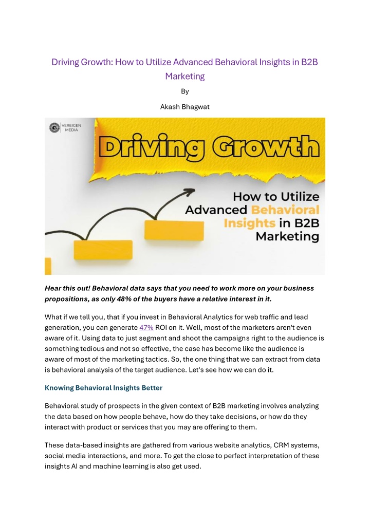 driving growth how to utilize advanced behavioral