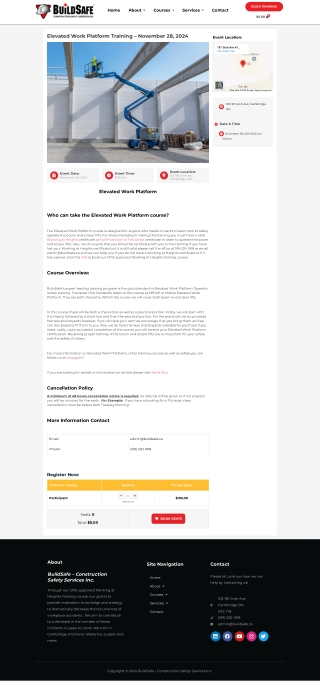 Elevated Work Platform Training - BuildSafe Construction Safety