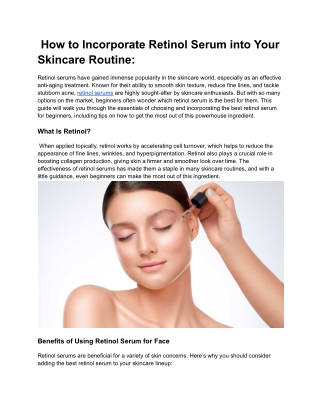 how to incorporate retinol serum into your