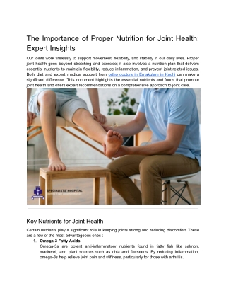 The Importance of Proper Nutrition for Joint Health_ Expert Insights