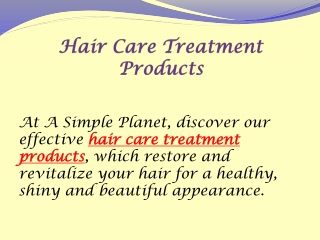 Hair Care Treatment Products