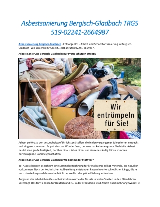 Asbestsanierung Bergisch-Gladbach TRGS 519-02241-2664987