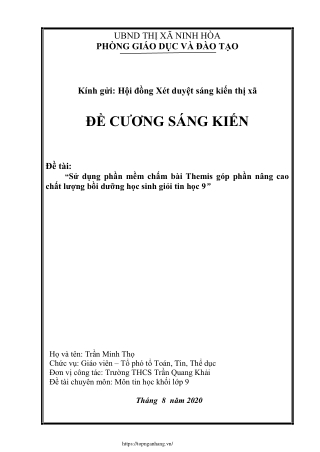 Sử dụng phần mềm chấm bài Themis nâng cao chất lượng bồi dưỡng HSG Tin học 9