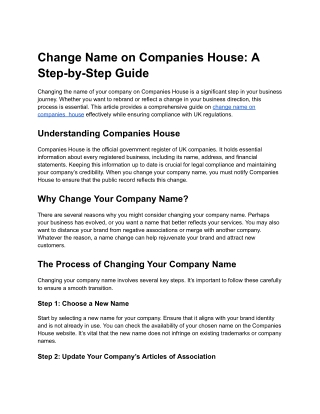 change name on companies house a step by step