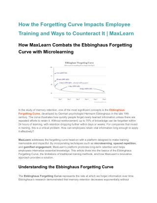 how the forgetting curve impacts employee