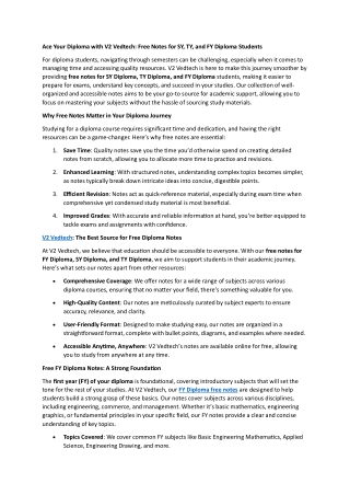 ace your diploma with v2 vedtech free notes