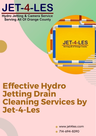 effective hydro jetting drain cleaning services