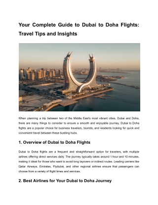 Your Complete Guide to Dubai to Doha Flights_ Travel Tips and Insights