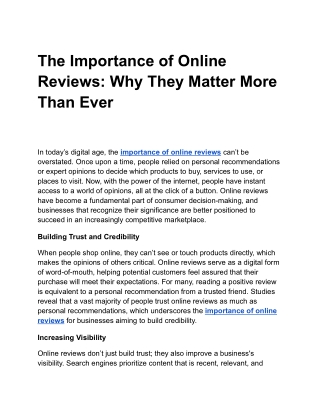 the importance of online reviews why they matter