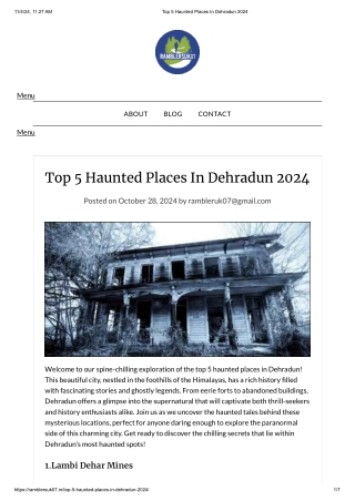 Top 5 Haunted Places In Dehradun 2024