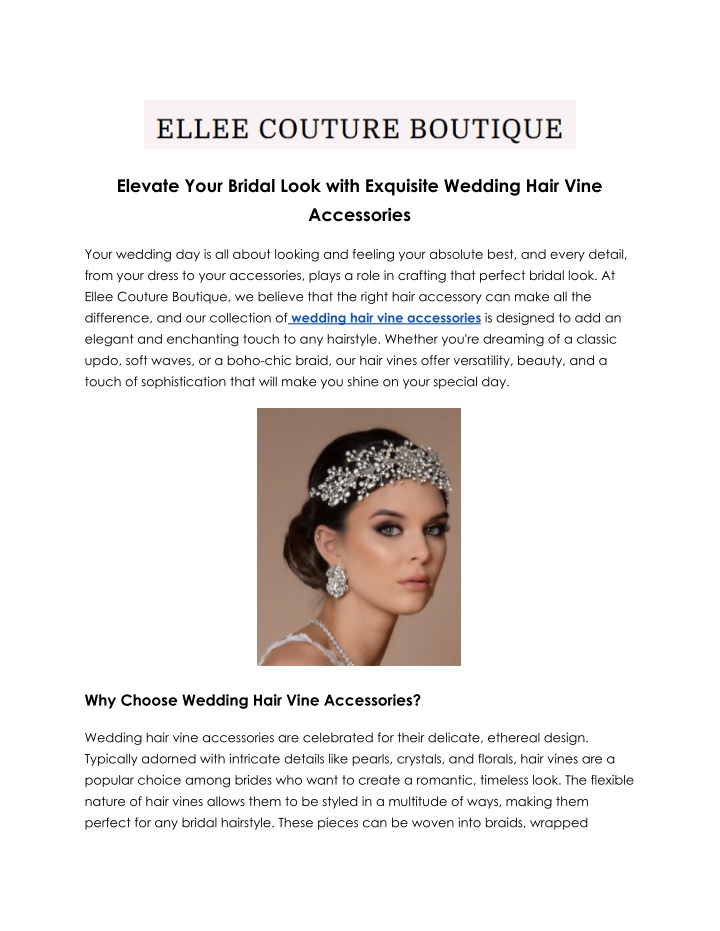 elevate your bridal look with exquisite wedding