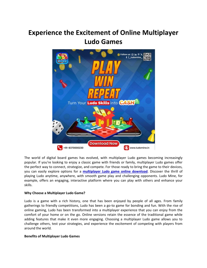 experience the excitement of online multiplayer