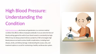 high blood pressure understanding the condition