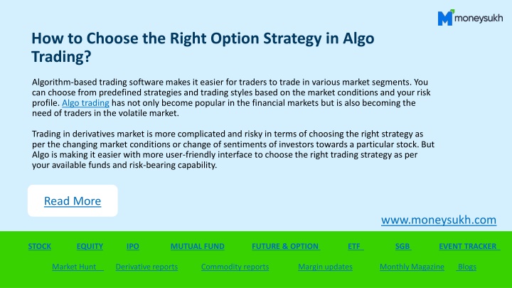 how to choose the right option strategy in algo