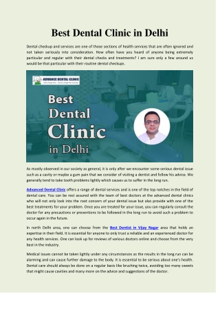 Best Dental Clinic in Delhi