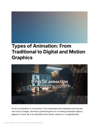 Types of Animation From Traditional to Digital and Motion Graphics