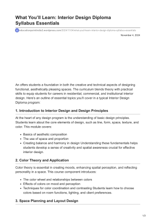 what you ll learn interior design diploma