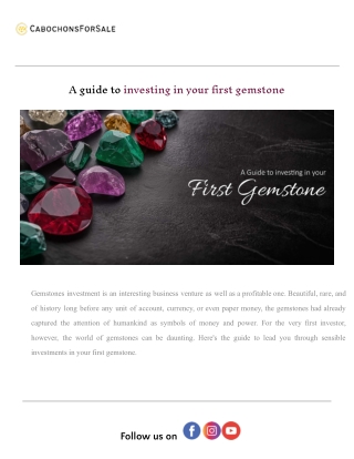 a guide to investing in your first gemstone