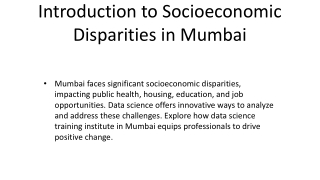 introduction to socioeconomic disparities