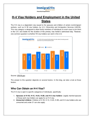 H-4 Visa Holders and Employment in the United States