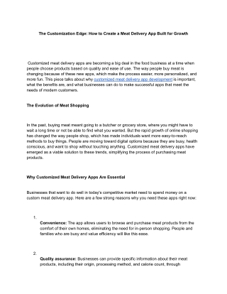The Customization Edge: How to Create a Meat Delivery App Built for Growth