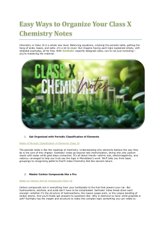 Easy Ways to Organize Your Class X Chemistry Notes