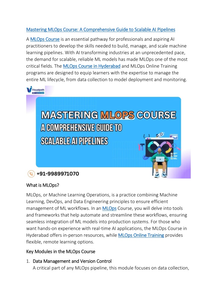 mastering mlops course a comprehensive guide